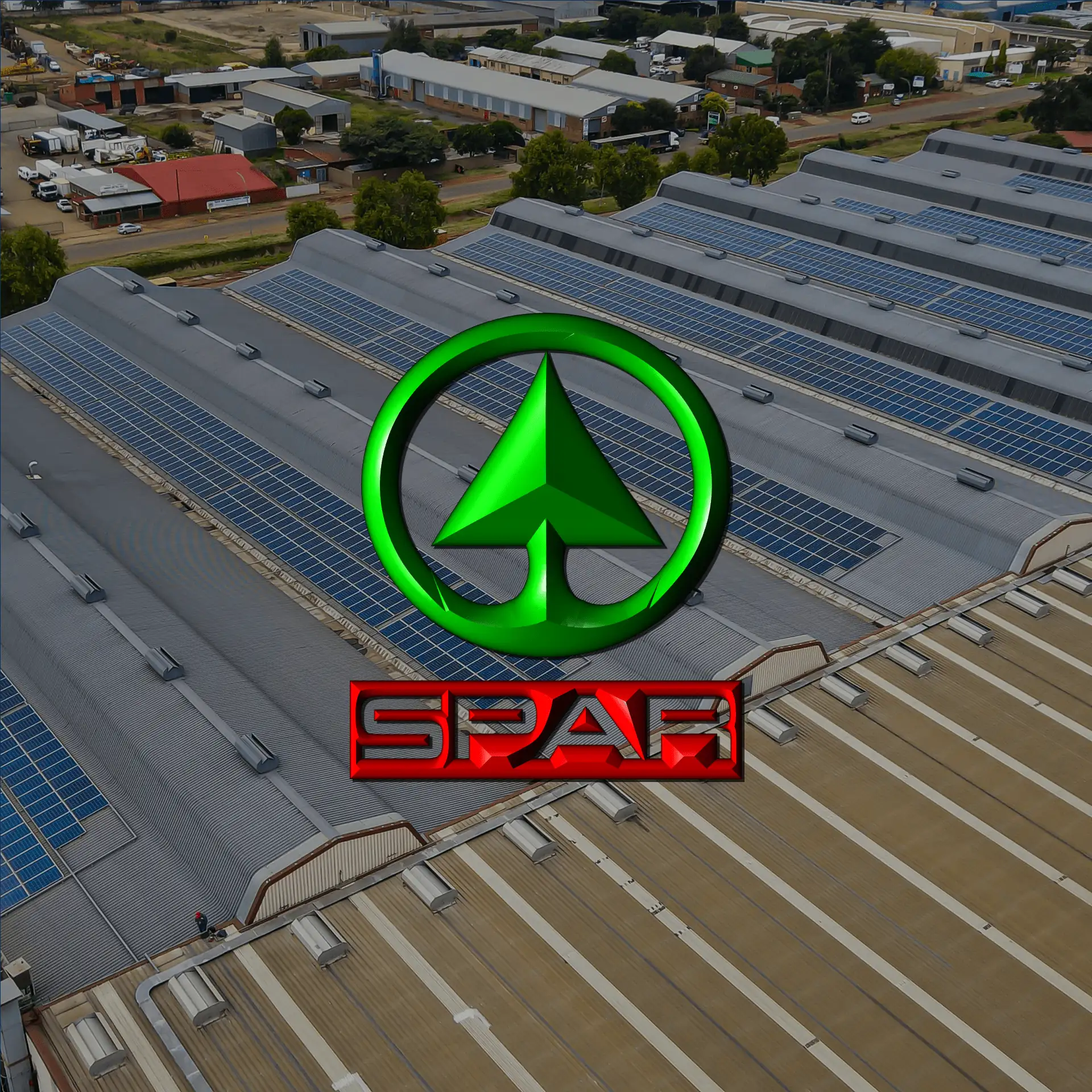 Aerial view of the Spar distribution centre roof restoration by Sicon Group — waterproofing, gutters and downpipes, Gauteng