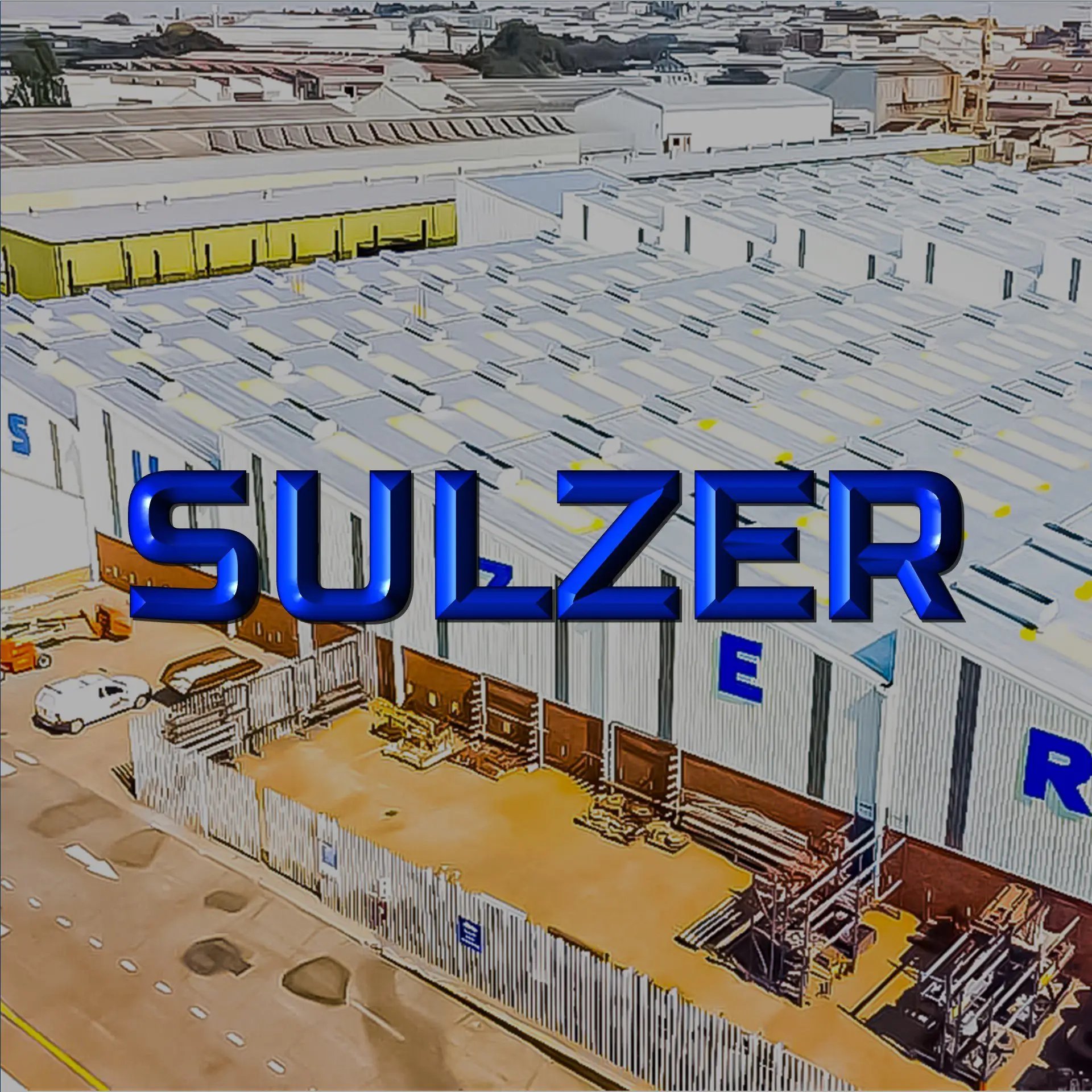 Aerial view of the Sulzer industrial facility with newly installed Sicon Group roof access safety systems, Johannesburg