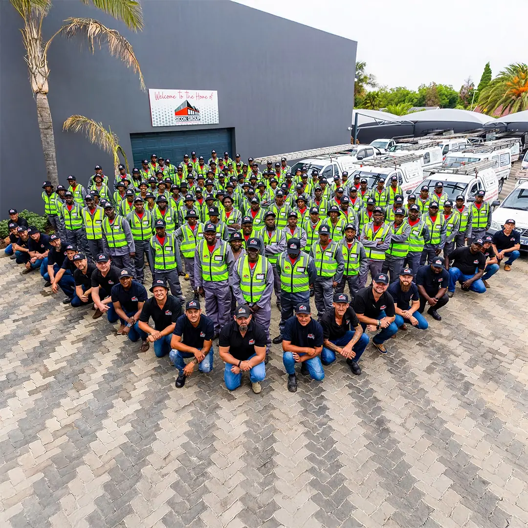 Sicon Group roofing team group photo in Gauteng