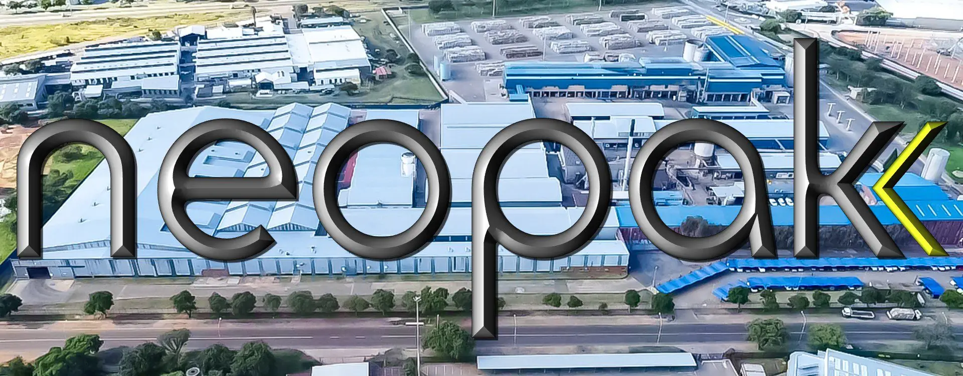 Aerial view of the Neopak Rosslyn industrial facility after large-scale roof restoration and waterproofing by Sicon Group, Gauteng